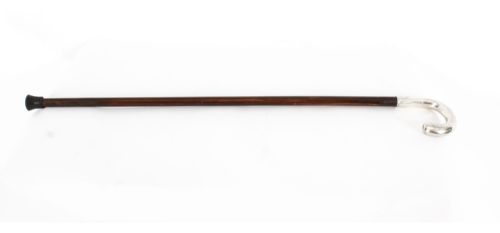 fig 3. Antique Swedish Silver Walking Cane Stick Circa 1920