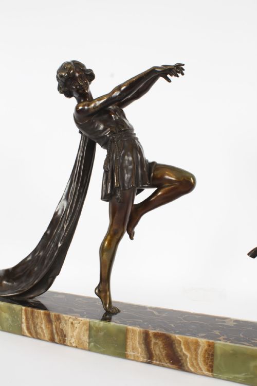 fig 6. Antique Art Deco Bronze Toga Dancer by Emile Carlier Circa 1920