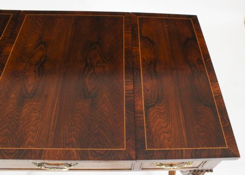 fig 2. Antique Victorian Burr Walnut Games Work Table c.1870 19th C