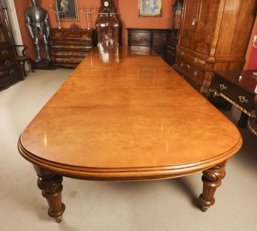 fig 1. Antique 16ft Victorian Pollard Oak Extending Dining Table 19th Century