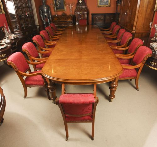 fig 2. Antique 16ft Victorian Pollard Oak Extending Dining Table 19th Century