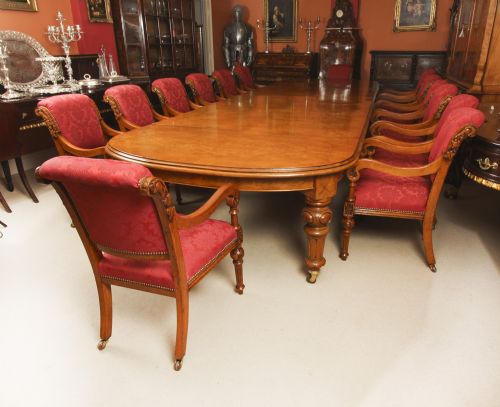 fig 3. Antique 16ft Victorian Pollard Oak Extending Dining Table 19th Century
