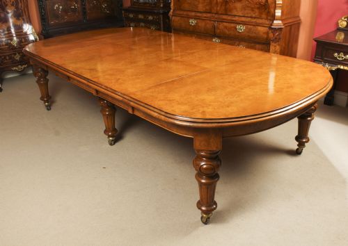 fig 4. Antique 16ft Victorian Pollard Oak Extending Dining Table 19th Century