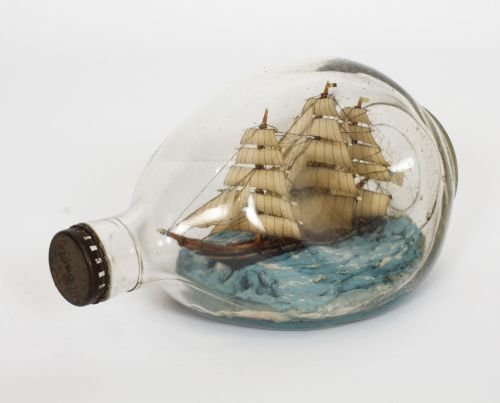 fig 1. Antique Haig's Dimple ship in bottle Circa 1920