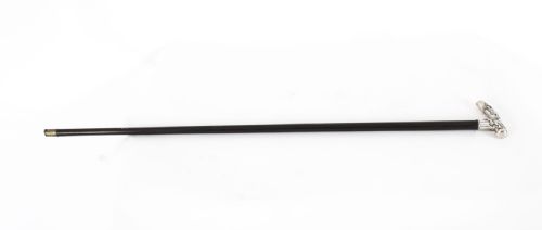fig 1. Antique Dragon Chinese Silver Walking Stick Cane C1880