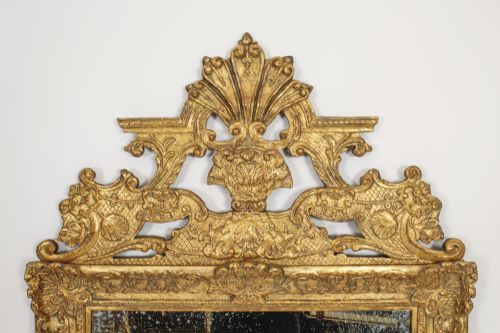 fig 1. Antique Large French Giltwood Wall Mirror 18th Century - 171x101cm