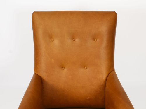 ANTIQUE REGENCY LEATHER LIBRARY ARMCHAIR 19TH CENTURY - ADDITIONAL PHOTO 2