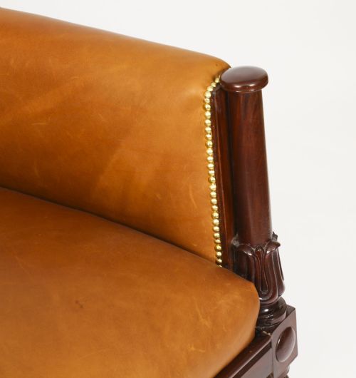 ANTIQUE REGENCY LEATHER LIBRARY ARMCHAIR 19TH CENTURY - ADDITIONAL PHOTO 6
