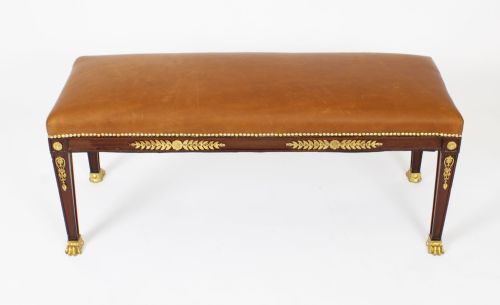 fig 1. Antique Decorative Ormolu Mounted French Empire Duet Stool C1830