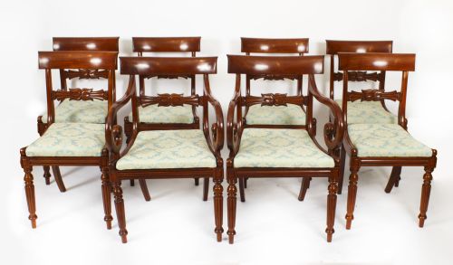 Antique Set 8 Regency Period Dining Chairs C1830 19th Century