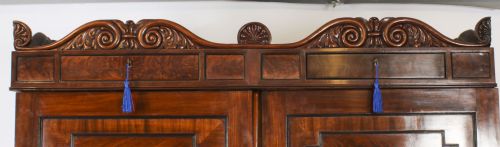 fig 2. Antique Regency Flame Mahogany Two Door Wardrobe C.1815 19th C