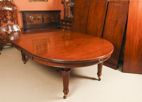 fig 4. Antique 15ft Flame Mahogany Extending Dining Table by Edwards & Roberts 19C