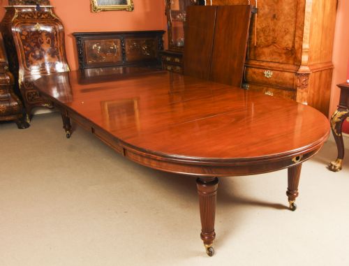fig 5. Antique 15ft Flame Mahogany Extending Dining Table by Edwards & Roberts 19C
