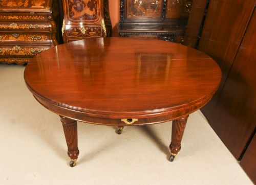 fig 7. Antique 15ft Flame Mahogany Extending Dining Table by Edwards & Roberts 19C