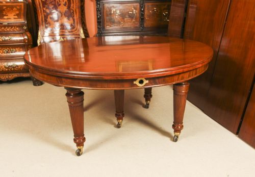 fig 8. Antique 15ft Flame Mahogany Extending Dining Table by Edwards & Roberts 19C