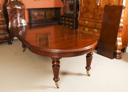 fig 4. Antique 10ft Victorian Flame Mahogany Extending Dining Table 19thC