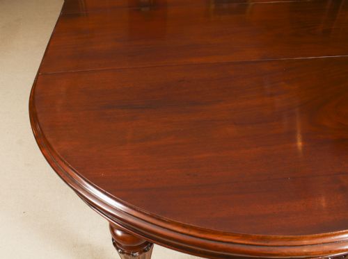 fig 5. Antique 10ft Victorian Flame Mahogany Extending Dining Table 19thC