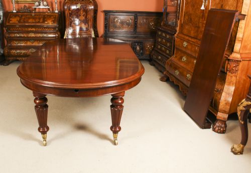 fig 6. Antique 10ft Victorian Flame Mahogany Extending Dining Table 19thC