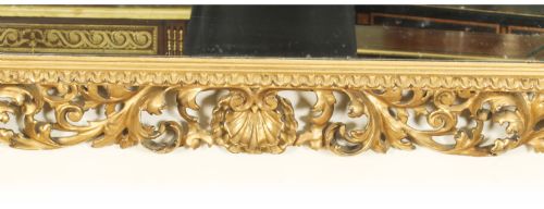 fig 2. Antique Italian Giltwood Florentine Overmantle Mirror 19th Century - 86x102cm