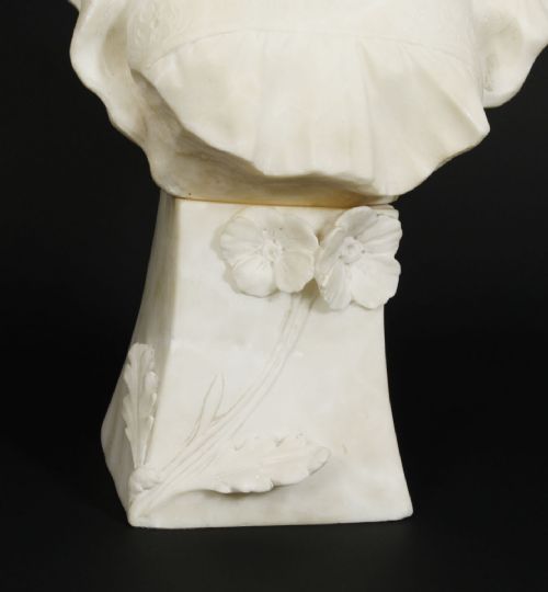 fig 3. Antique French Art Nouveau Alabaster Portrait Bust 19th C
