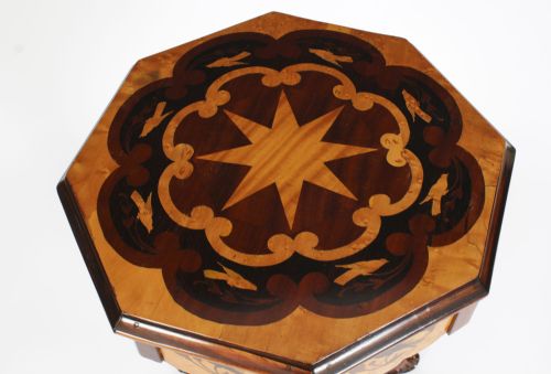 fig 2. Antique Burr Walnut & Birdseye Maple Work Sewing Box 19th Century