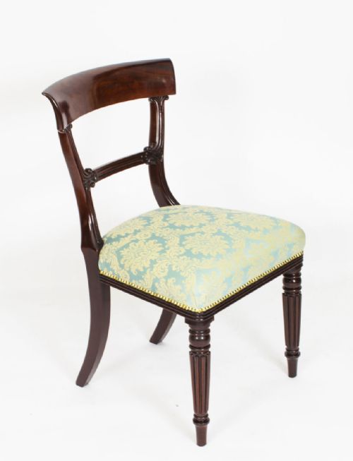 fig 1. Antique Set 8 English William IV Barback Dining Chairs Circa 1830 19th C