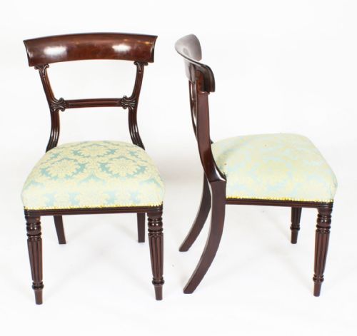 fig 3. Antique Set 8 English William IV Barback Dining Chairs Circa 1830 19th C