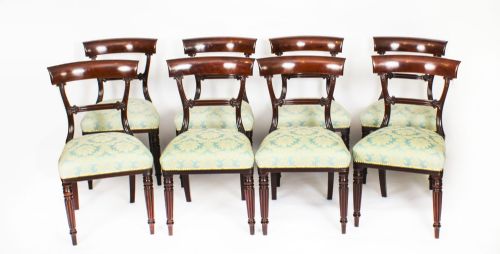 fig 9. Antique Set 8 English William IV Barback Dining Chairs Circa 1830 19th C
