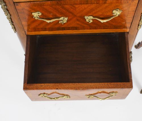 fig 3. Antique Pair French Bois de Violette Parquetry Bedside Cabinets 19th Century