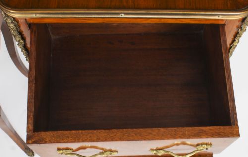 fig 6. Antique Pair French Bois de Violette Parquetry Bedside Cabinets 19th Century