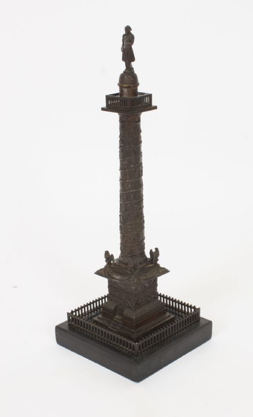 Antique French Grand Tour Ormolu Bronze Model of Vendome Column 19thc