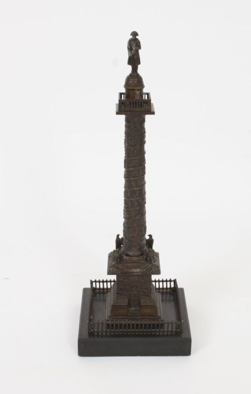 fig 1. Antique French Grand Tour Ormolu Bronze Model of Vendome Column 19thC
