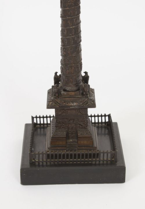 fig 3. Antique French Grand Tour Ormolu Bronze Model of Vendome Column 19thC