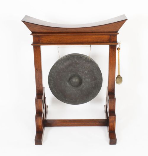 fig 1. Antique Aesthetic Movement Anglo Japanese Dinner Gong 19th C