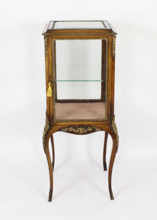 fig 1. Antique Square Ormolu Mounted Vitrine Display Cabinet c.1880