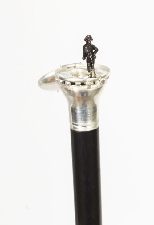 Antique Napoleon Bonaparte Silver Walking Stick Cane C1840 19th Century
