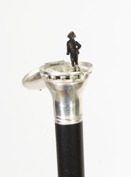 fig 9. Antique Napoleon Bonaparte Silver Walking Stick Cane C1840 19th Century