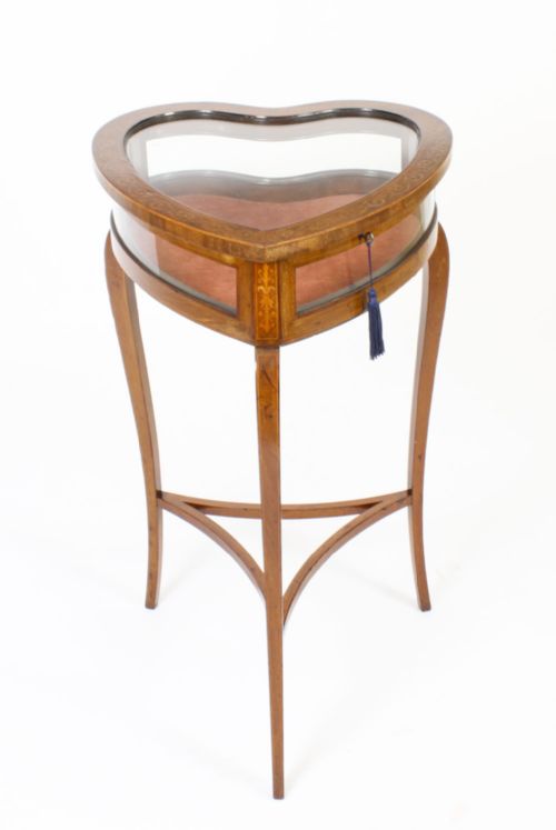 fig 1. Antique Edwardian Heart Shaped Display Bijouterie DisplayTable 19th C