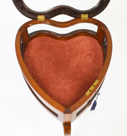 fig 3. Antique Edwardian Heart Shaped Display Bijouterie DisplayTable 19th C