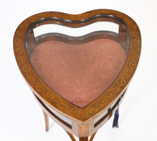 fig 5. Antique Edwardian Heart Shaped Display Bijouterie DisplayTable 19th C