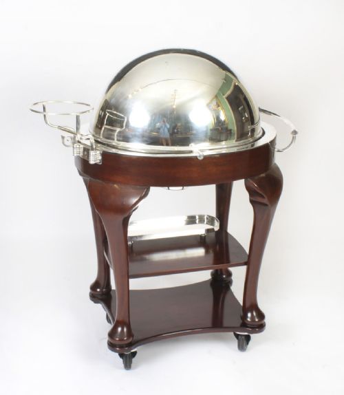 fig 3. Antique Art Deco Drakes Silver Plated Beef Carving Trolley C1930