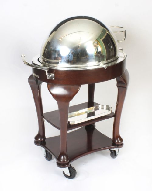 fig 4. Antique Art Deco Drakes Silver Plated Beef Carving Trolley C1930