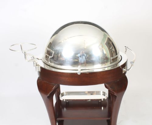 fig 5. Antique Art Deco Drakes Silver Plated Beef Carving Trolley C1930