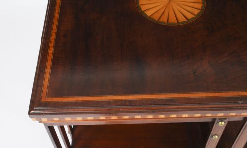 fig 5. Antique Edwardian Revolving Bookcase Flame Mahogany c.1900