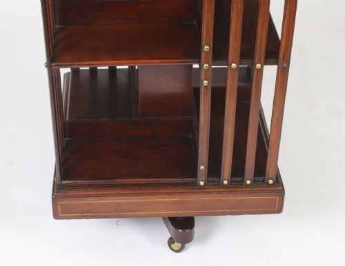fig 7. Antique Edwardian Revolving Bookcase Flame Mahogany c.1900