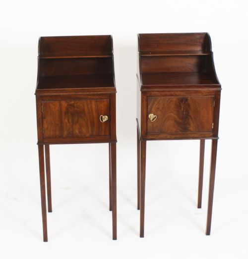 fig 1. Antique Pair English Georgian Bedside Cabinets C1820 19th C
