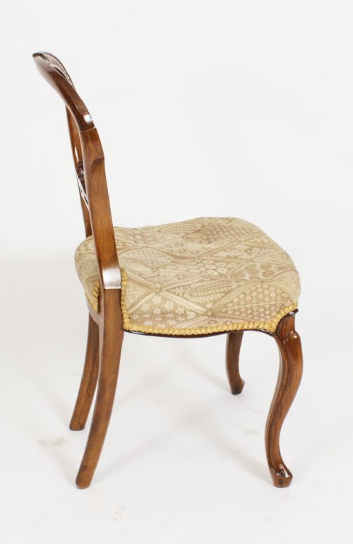 fig 3. Antique Set of 6 Victorian Walnut Cabriole Dining Chairs 19th C