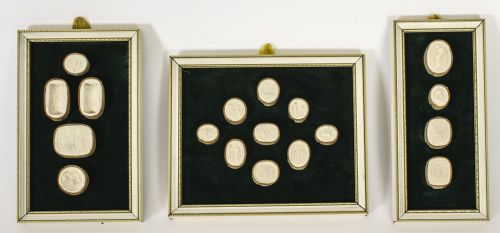 Antique Set of 3 Framed Grand Tour Giovanni Liberotti Intaglios 19th C