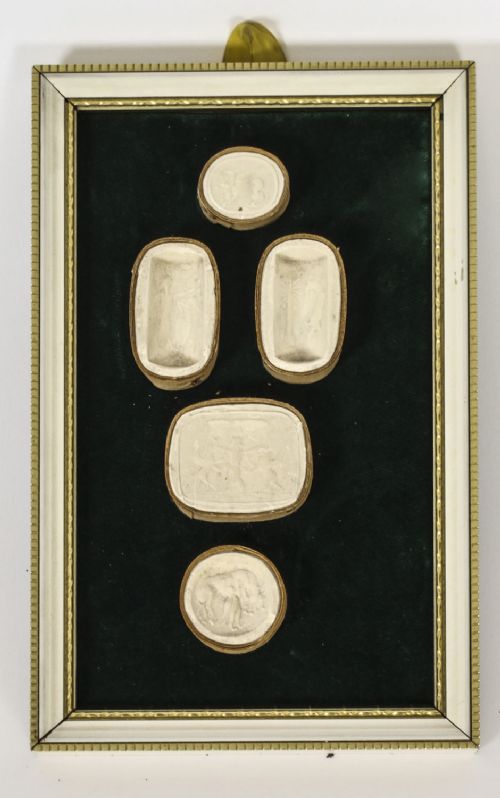 fig 1. Antique Set of 3 Framed Grand Tour Giovanni Liberotti Intaglios 19th C