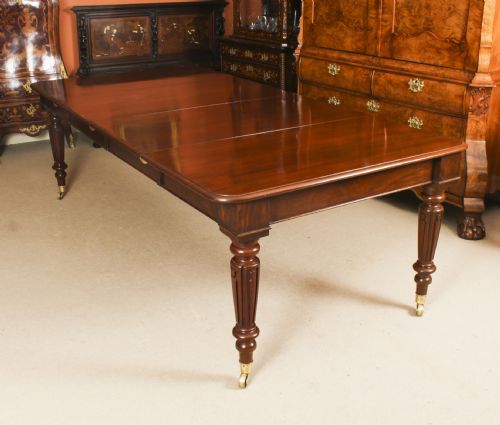 Antique 11ft6" Victorian Flame Mahogany Extending Dining Table 19th C